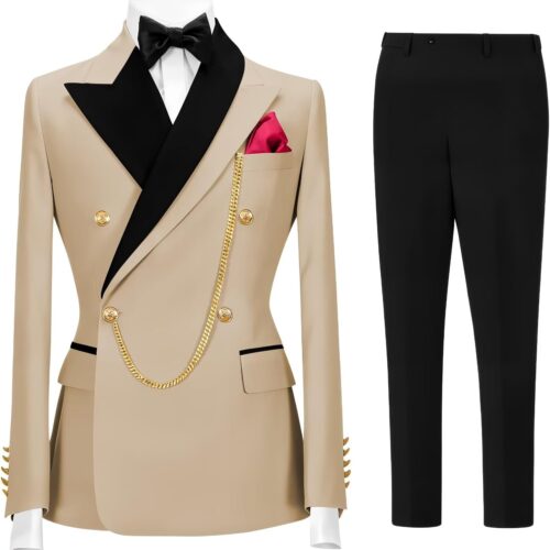 Double-Breasted Slim-Fit Formal Tuxedo (Wedding & Prom)