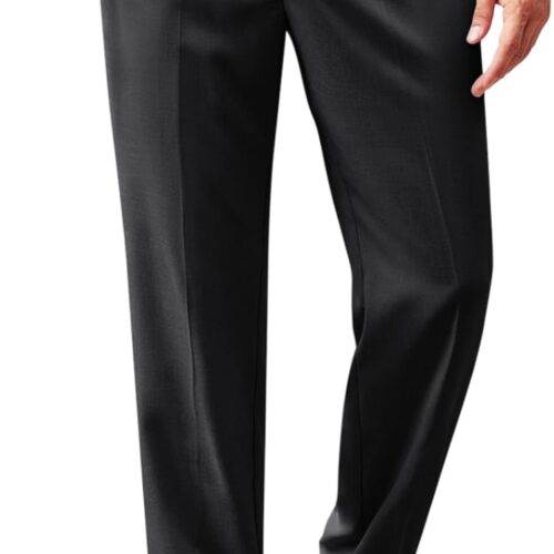 Men’s casual pants, elastic waist, lightweight, loose pleated, summer beach style.