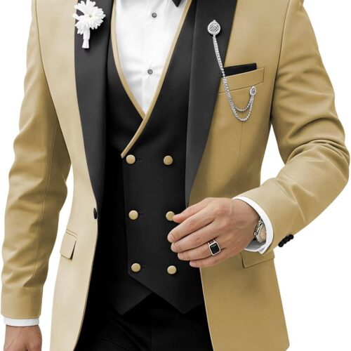 Contemporary Three-Piece Slim-Fit Business Suit