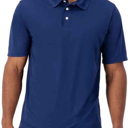 Moisture-Wicking Jersey Knit Polo Shirt