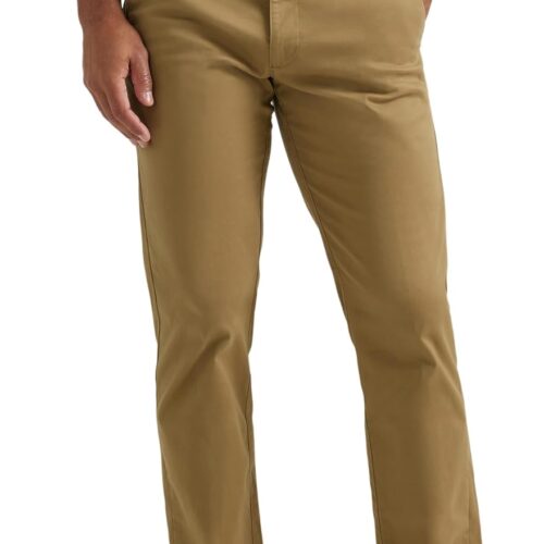 Men’s extreme motion flat front pants, regular straight.