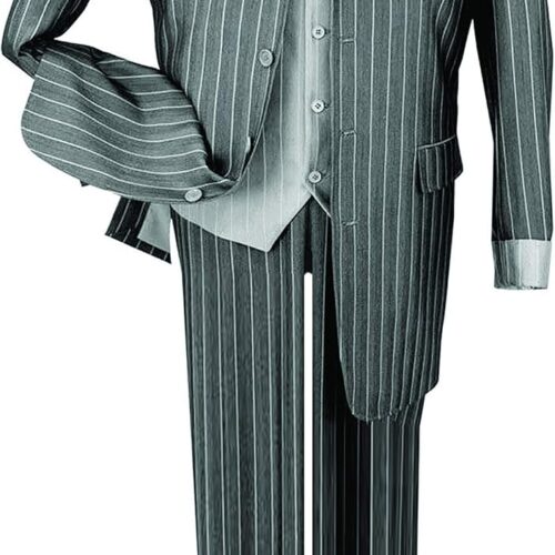 Contrast-Stripe Suit with Vest (Custom Color Options)