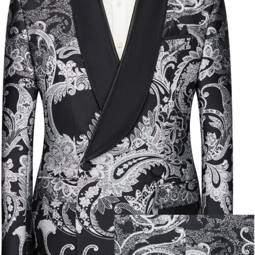 Luxury Floral-Embroidered Dinner Jacket (Party & Banquet)