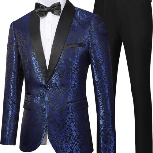 Floral Embroidered Dinner Jacket & Trousers Set
