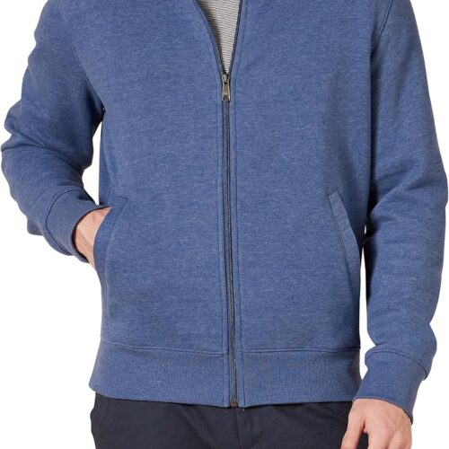 Fleece Zip Up Mock Neck Sweatshirt, Midweight, Regular Fit
