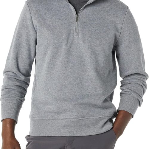 Long-Sleeve Quarter-Zip Pullover Fleece Sweatshirt