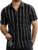 Striped Short Sleeve Vintage Button Down Shirt with Pocket